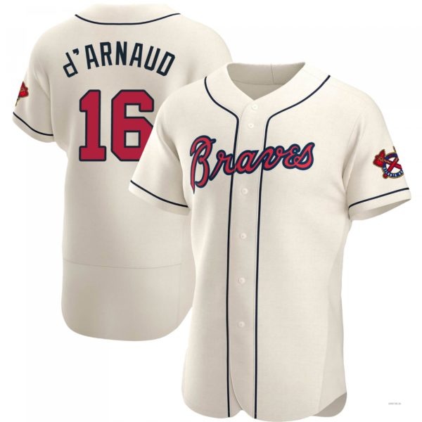 Custom #16 Cream ATL Baseball Shirt Top