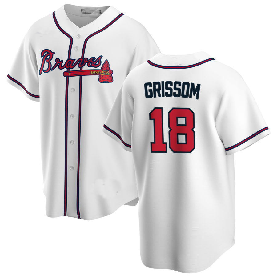 Custom #18 White ATL Baseball Shirt Top