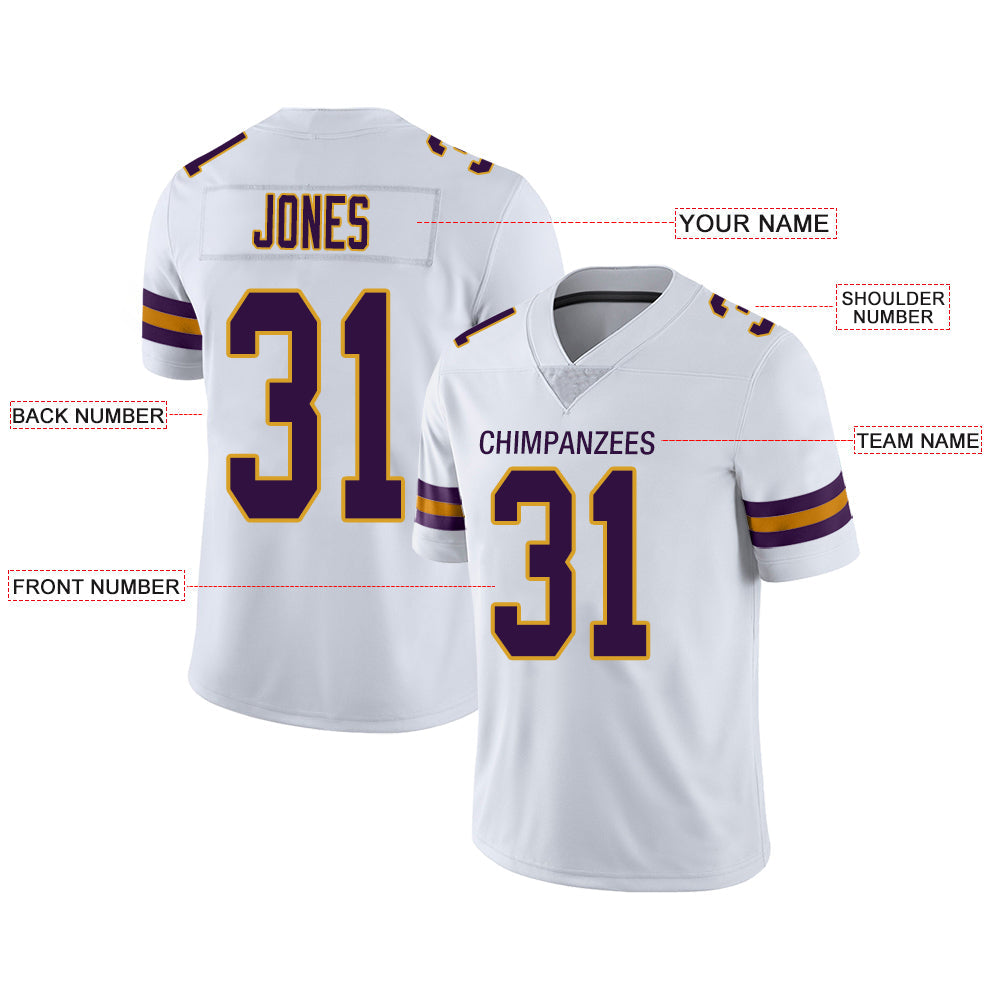 Custom White MIN Football Shirt Top