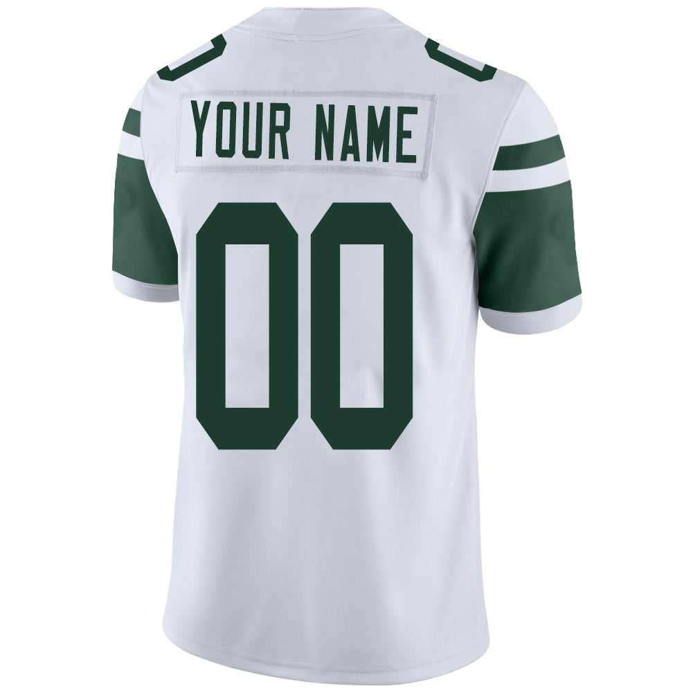 Custom White NYJ Football Shirt Top