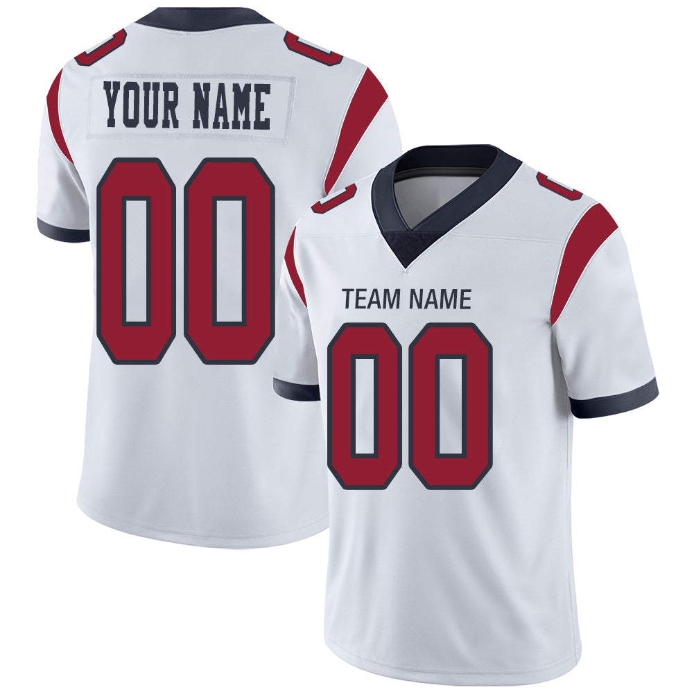 Custom White HOU Football Shirt Top