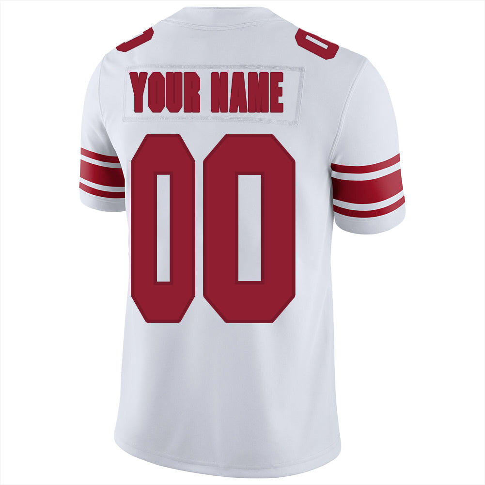 Custom White NYJ Football Shirt Top