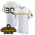 Custom #30 White 2023 HOU Baseball Shirt Top