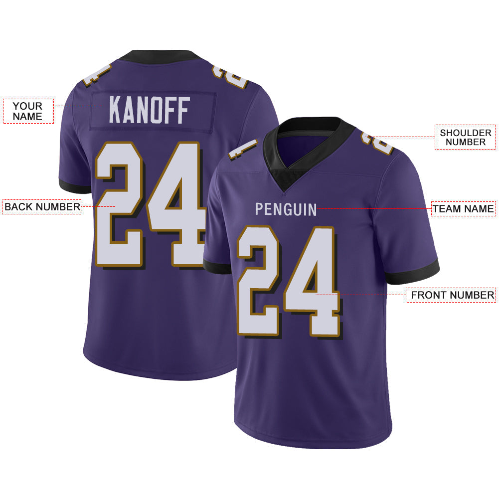 Custom Purple Football Shirt Top