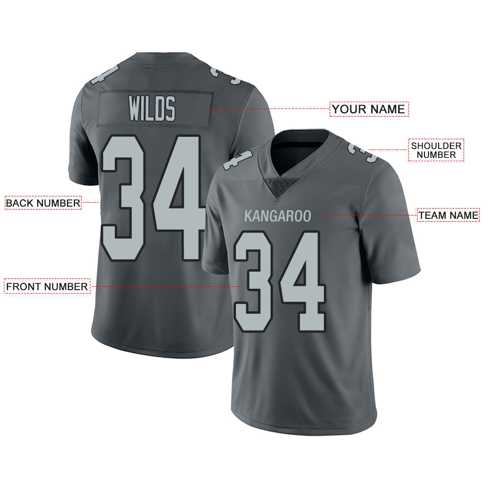Custom Grey LV Football Shirt Top