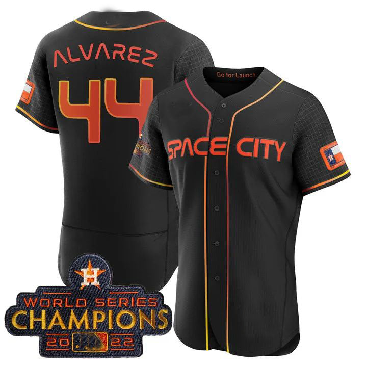Custom #44 Black 2023 HOU Baseball Shirt Top