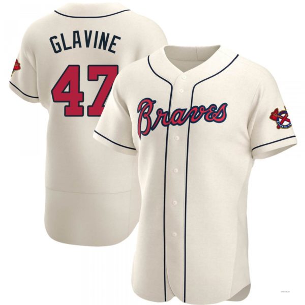 Custom #47 Cream ATL Baseball Shirt Top