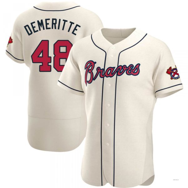 Custom #48 Cream ATL Baseball Shirt Top