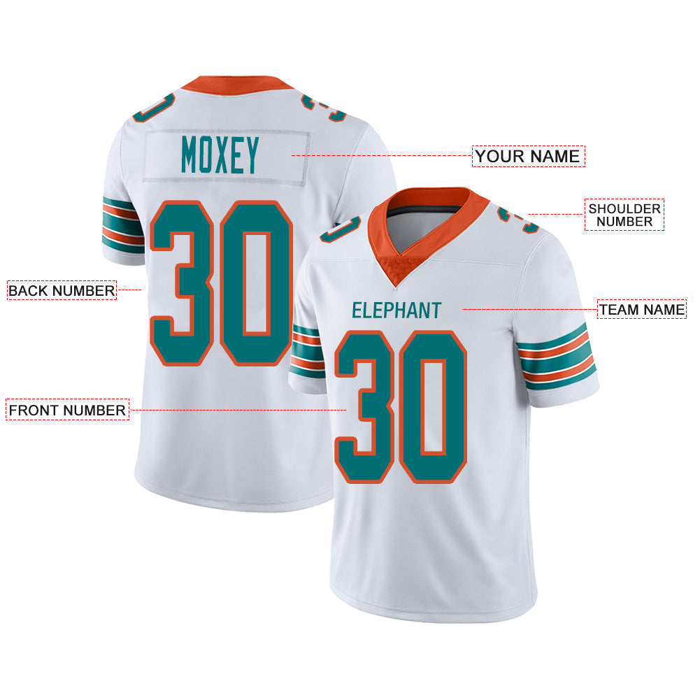 Custom White MIA Football Shirt Top