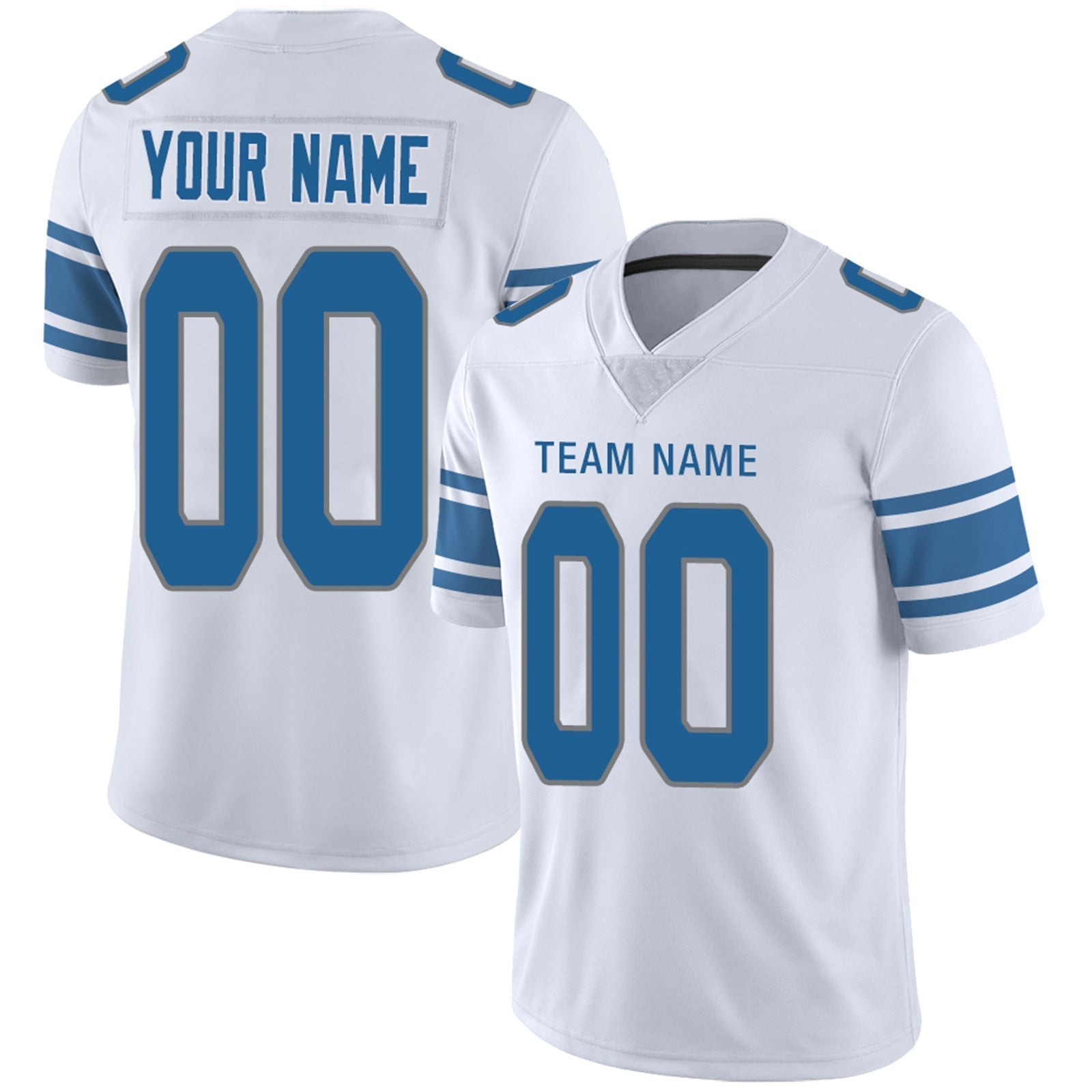 Custom Blue DET Football Shirt Top