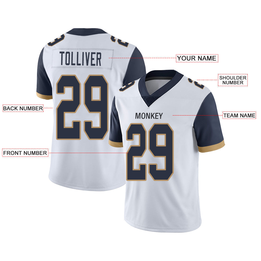 Custom White LAC Football Shirt Top