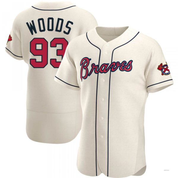 Custom #93 Cream ATL Baseball Shirt Top