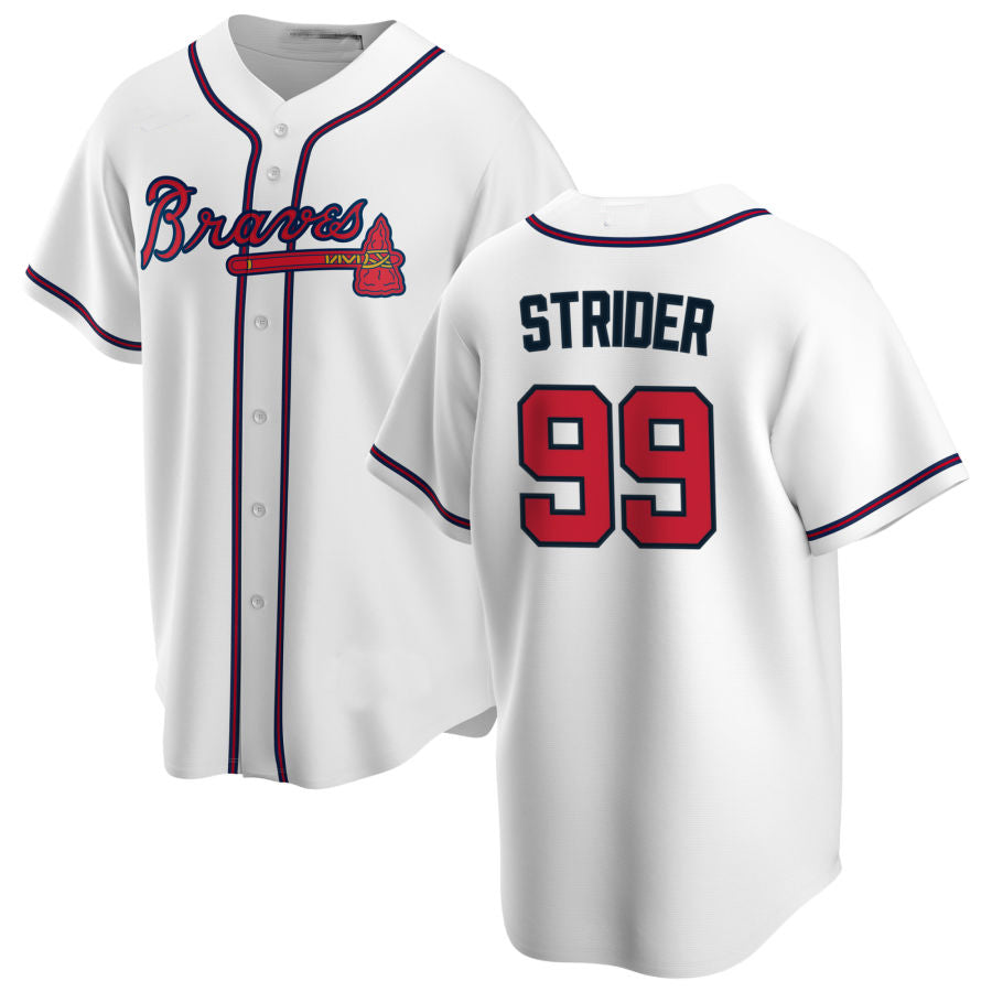 Custom #99 White ATL Baseball Shirt Top