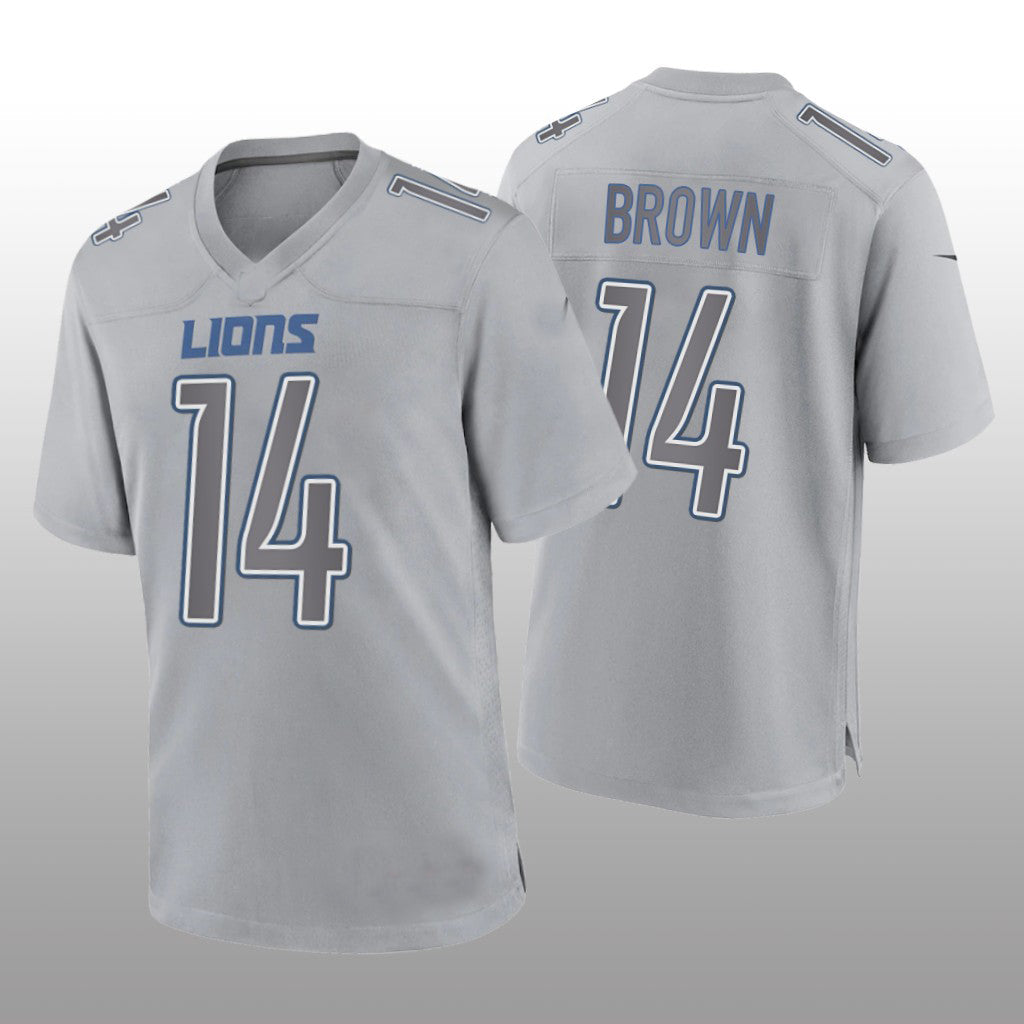 Custom #14 Gray DET Football Shirt Top
