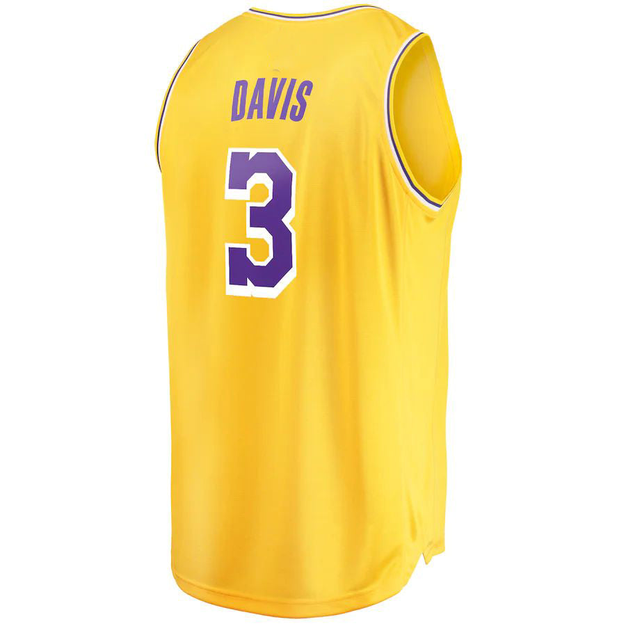 Custom #3 Gold 2019 LAL Basketball Shirt Top