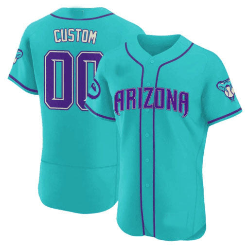Custom A.Diamondbacks Teal Purple Game Jersey 篓C Stitched Baseball Jerseys