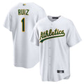 Athletics #1 Esteury Ruiz Player White Home Replica Baseball Jerseys