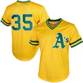 Custom #35 Yellow OAK Baseball Shirt Top
