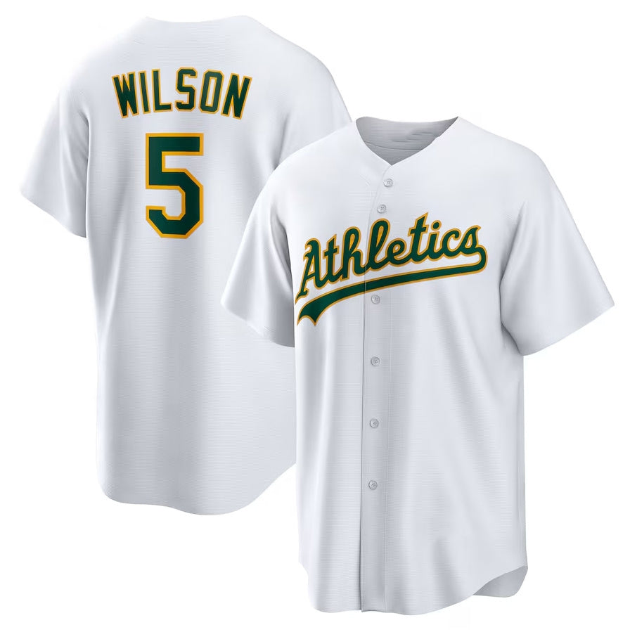 Custom #5 White OAK Baseball Shirt Top