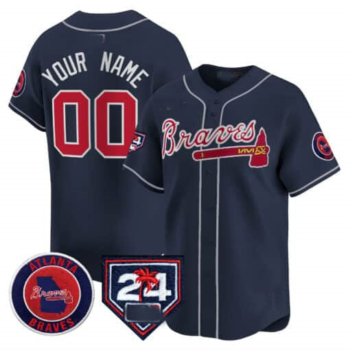 Custom A.Braves Spring Training Patch Vapor Premier Limited 篓CStitched Baseball Jerseys