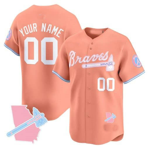 Custom A.Braves Bubblegum Pink Vapor Premier Limited Jersey篓C All Stitched Baseball Jerseys