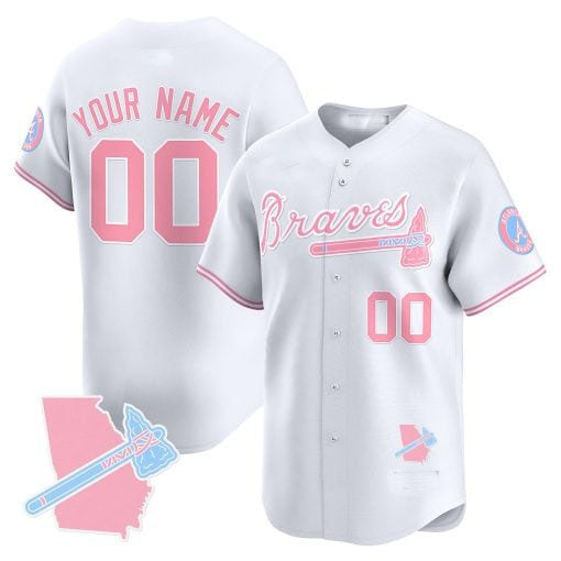 Custom A.Braves Bubblegum Pink Vapor Premier Limited Jersey篓C All Stitched Baseball Jerseys