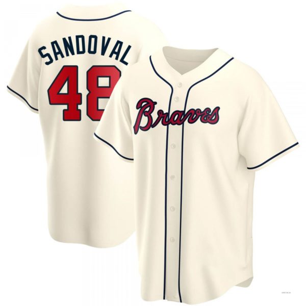Custom #48 Cream ATL Baseball Shirt Top