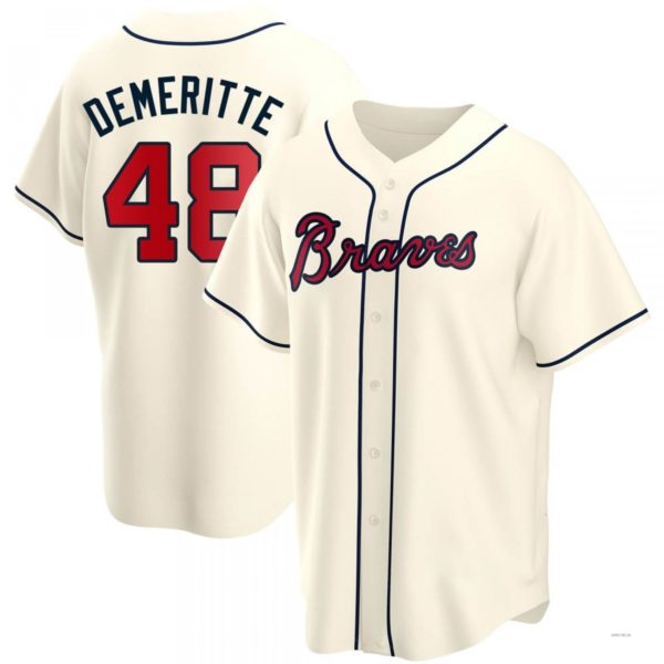 Custom #48 Cream ATL Baseball Shirt Top