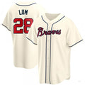 Custom #28 Cream ATL Baseball Shirt Top