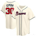 Custom #30 Cream ATL Baseball Shirt Top