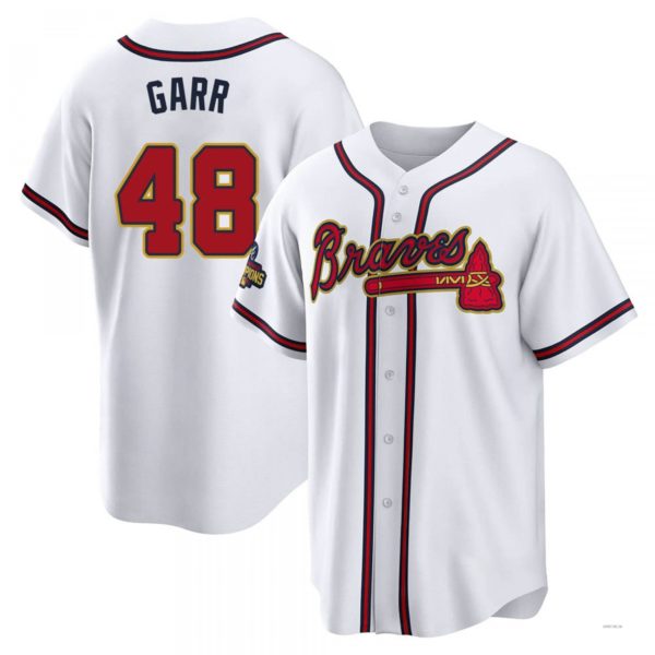Custom #48 White 2022 ATL Baseball Shirt Top