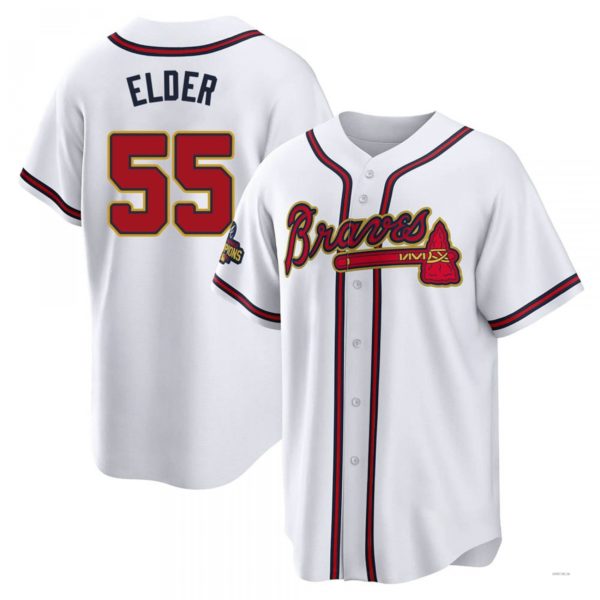 Custom #55 White 2022 ATL Baseball Shirt Top