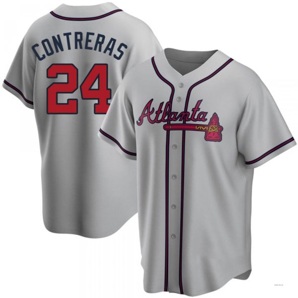 Custom #24 Gray ATL Baseball Shirt Top