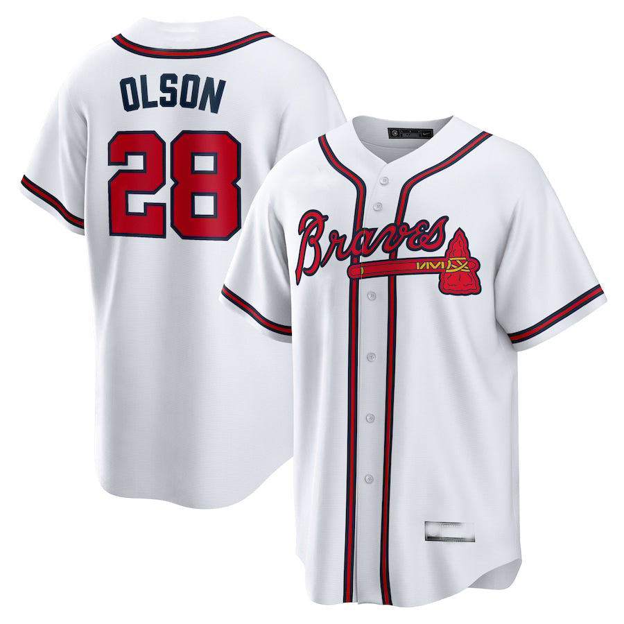 Custom #28 White ATL Baseball Shirt Top
