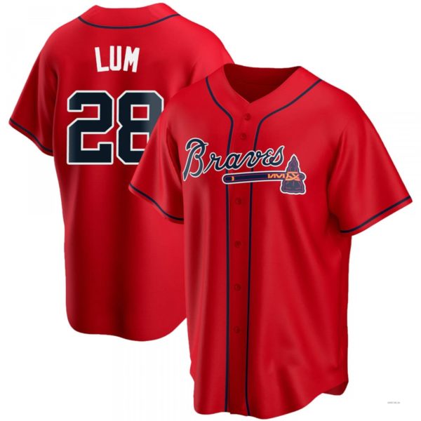 Custom #28 Red ATL Baseball Shirt Top
