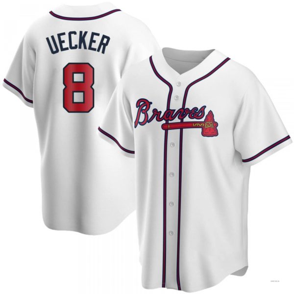 Custom #8 White ATL Baseball Shirt Top