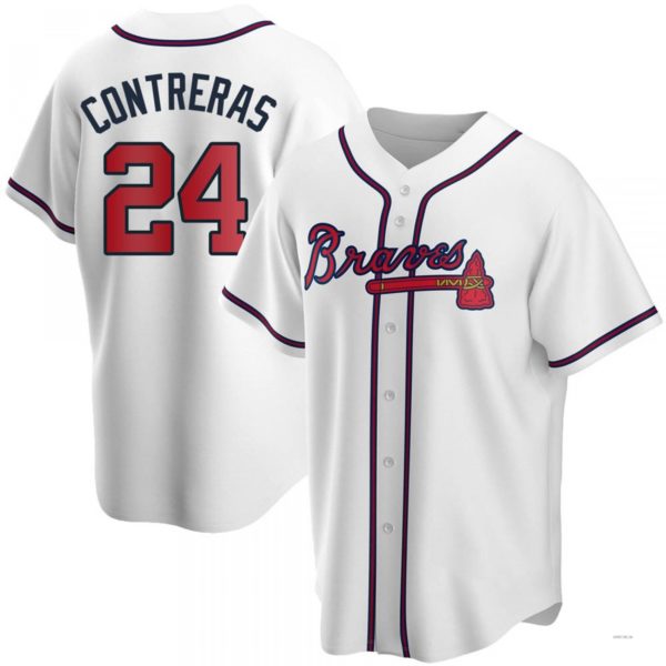 Custom #24 White ATL Baseball Shirt Top