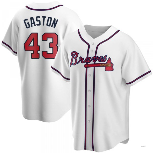Custom #43 White ATL Baseball Shirt Top