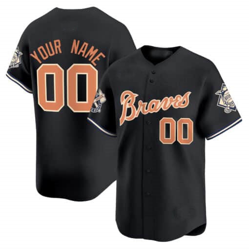 Custom A.Braves Peaches n隆炉 Cream Vapor Premier Limited 篓C All Stitched Baseball Jerseys