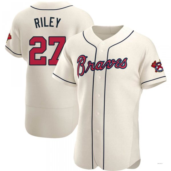 Custom #27 Cream ATL Baseball Shirt Top