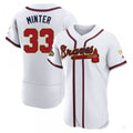 Custom #33 White 2022 ATL Baseball Shirt Top