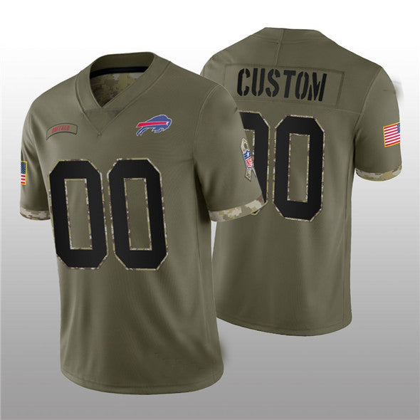 Custom Olive 2022 BUF Football Shirt Top