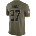 Custom #27 White 2022 BUF Football Shirt Top