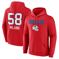 Custom #58 Red BUF Football Shirt Top