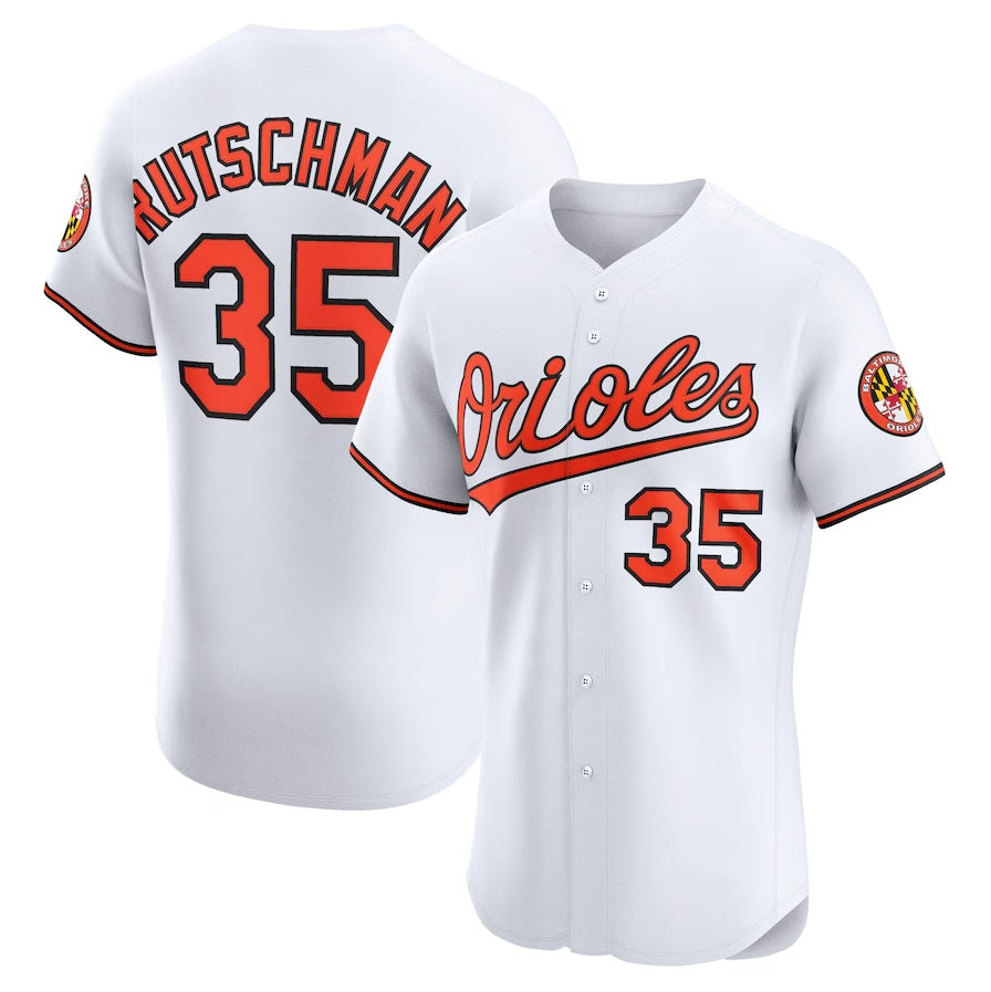 Custom #35 White BAL Baseball Shirt Top