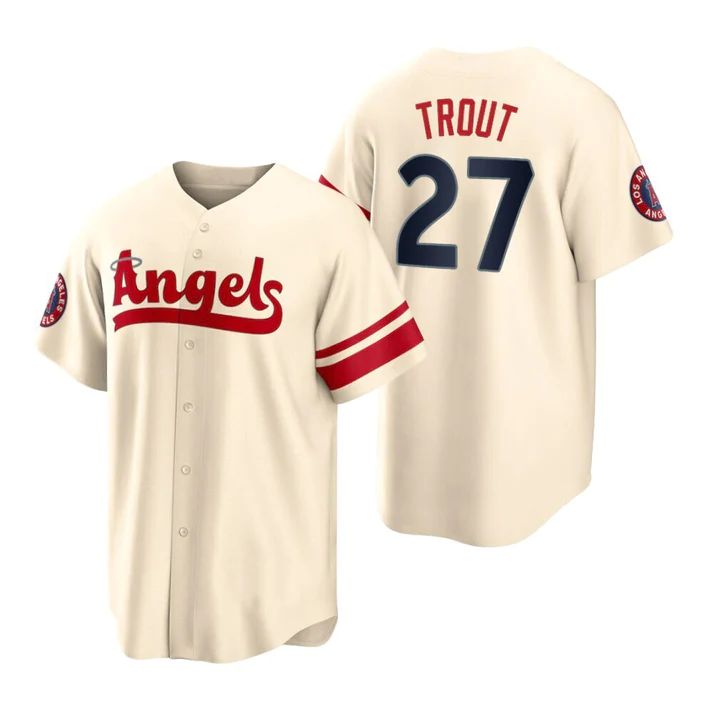Custom #27 Cream 2022 City Connect LAA Baseball Shirt Top