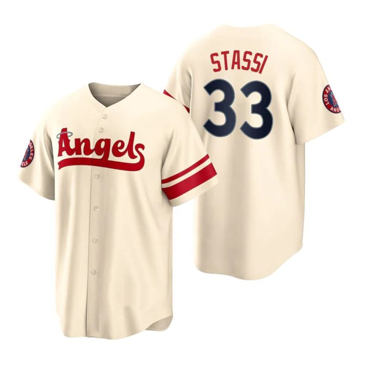 Custom #33 Cream 2022 City Connect LAA Baseball Shirt Top