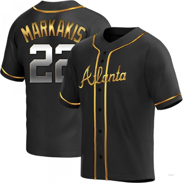 Custom #22 Black ATL Baseball Shirt Top