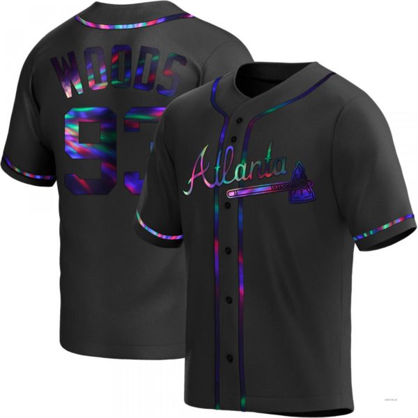 Custom #93 Black ATL Baseball Shirt Top
