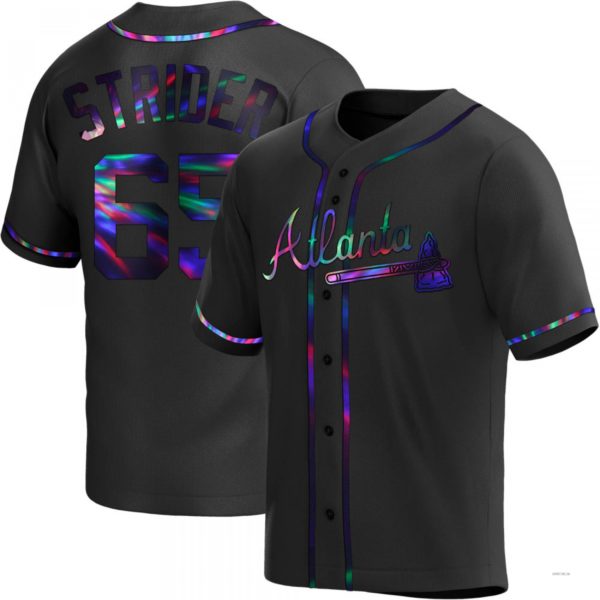 Custom #65 Black ATL Baseball Shirt Top